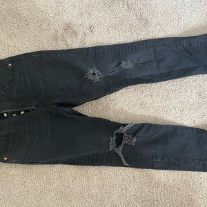 Levis 501 Skinny Jeans Distressed Black